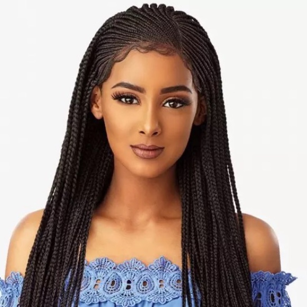 Full Lacefront Braided Wig Side part & Middle part